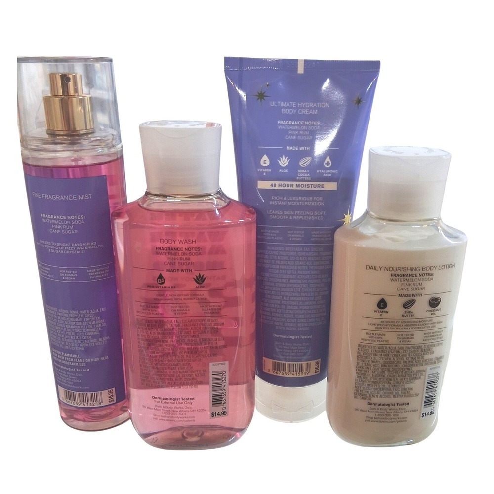 Bath & Body Works Women's Watermelon Mojito 4pcs Body Mist‎ Cream Wash Lotion - Picture 4 of 5